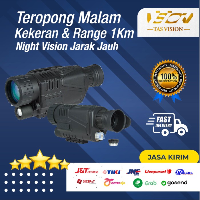 ✨New Ori Teropong Malam Night Vision Jarak Jauh Monocular Telescope 1000M Hitam Bisa Sameday
