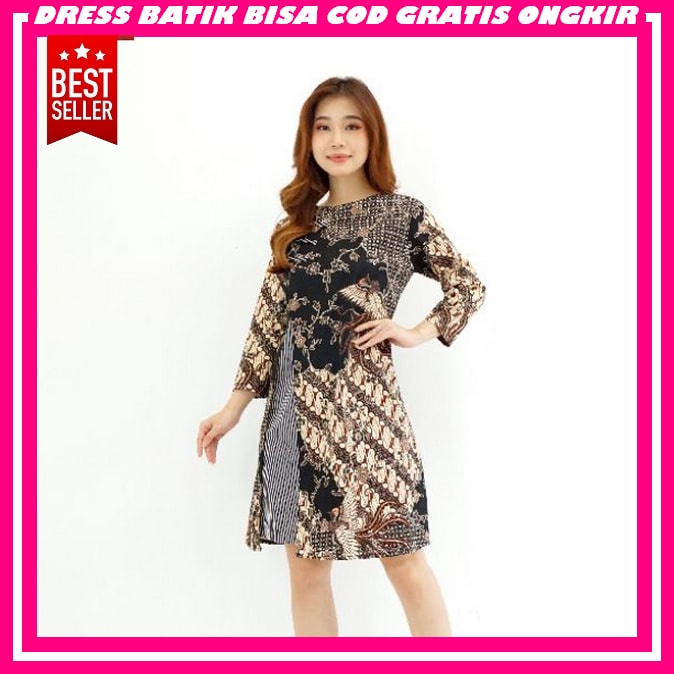 Gahun Baju Batik Wanita Modern Kantor Elegan Bju Christmas Gaun Chrismast Dress Korean Style Import 