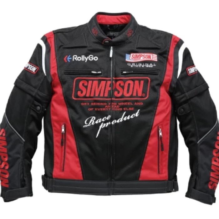 [New Ori] Jacket Simpson Nsm 2202 Red  Jacket Touring  Original Simpson Bisa Gojek