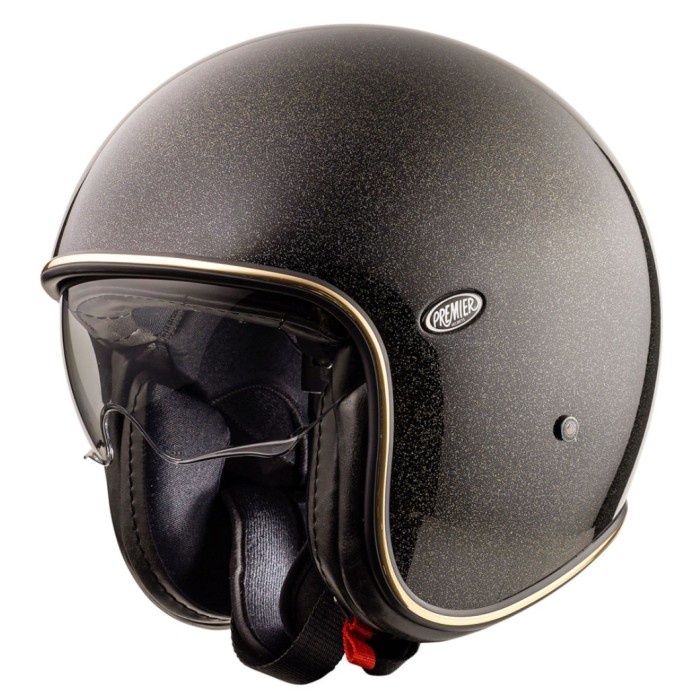 [New Ori] Helm Premier Vintage Evo U9 Gold Glitter  Helm Half Face  Retro Helm Bisa Gojek