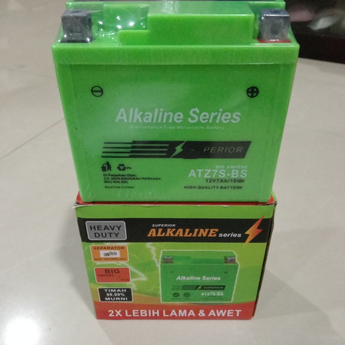 ✨New Aki Motor Alkaline Atz7S-Bs Big Ampere 12V7Ah/10Hr Satria Fu Vario 125 Bisa Gojek