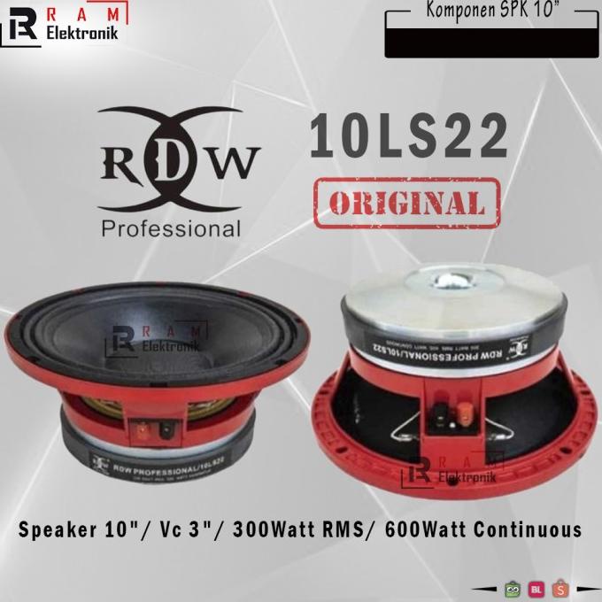 Komponen Componen Speaker RDW 10 Inch 10LS22 10 LS 22 Original