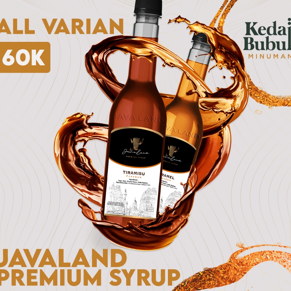 

Laris Javaland Syrup / Sirup All Varian 620ml - Premium || Rasa Caramel , Salted Caramel , Vanilla , Wild Mint , Strawberry , Pandan , Lychee / Leci , Tiramisu , Mango / Mangga , Blue Curacao , Butterscotch