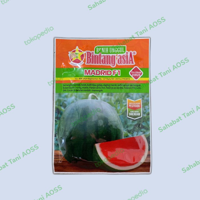 Benih Bibit Semangka Madrid F1 20 Gram Bintang Asia