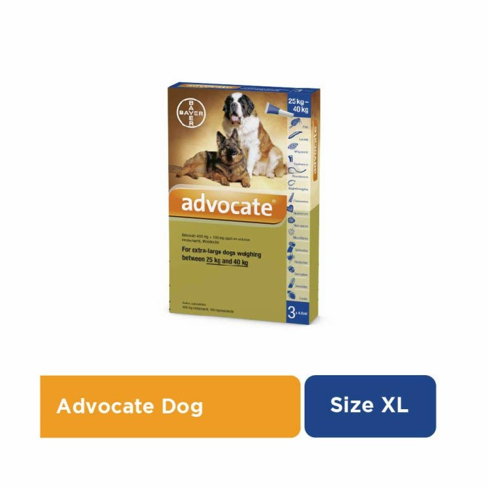 ADVOCATE Dog XL (25-40Kg) - Obat Tetes Kutu, Cacing, Tungau Anjing