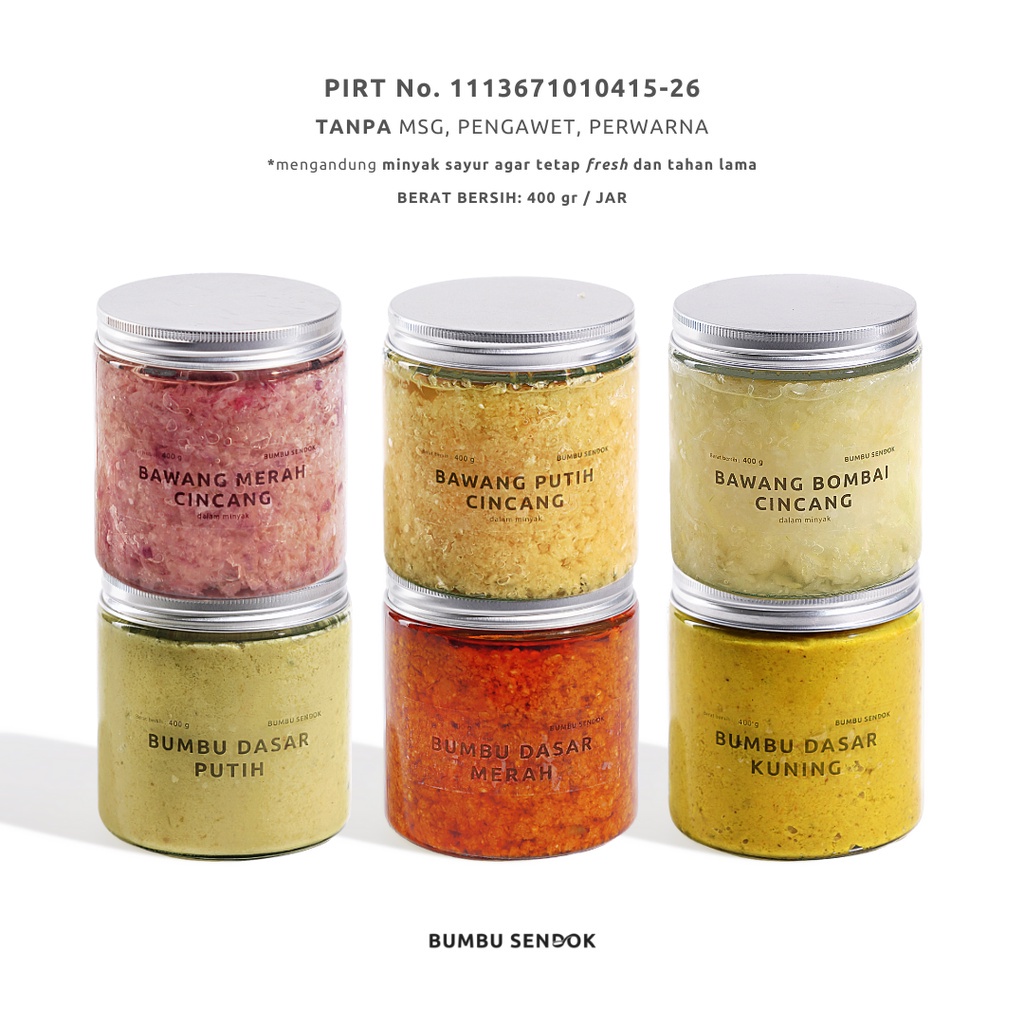 

Paket (6 Jar) Bawang + Bumbu Dasar 400g