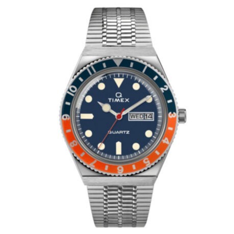 Q Timex TW2U61100 Jam Tangan Pria Quartz Stainless Steel Blue Dial