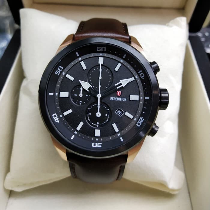✅Sale Jam Tangan Pria Expedition Original E6776 Black Rosegold Original 100 Limited