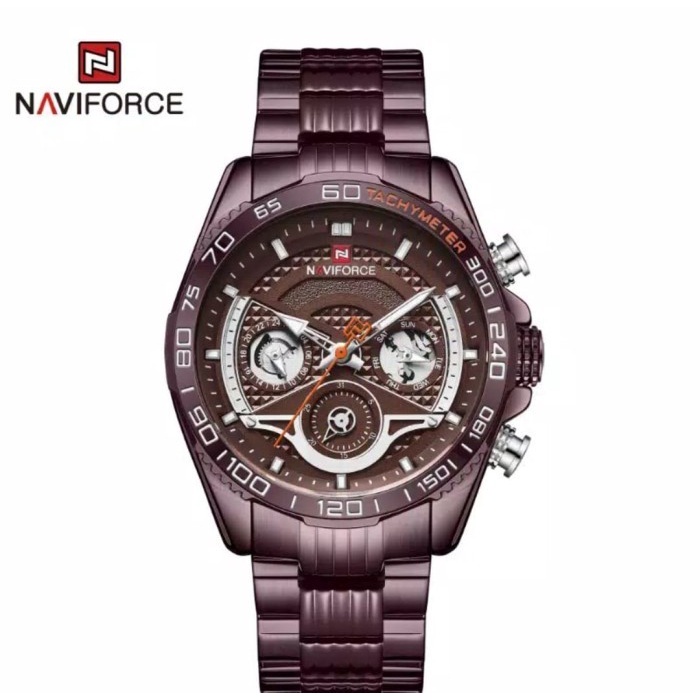 ✅Ori Jam Tangan Naviforce 9185 Original Garansi 1 Th Rantai Brown Bisa Sameday