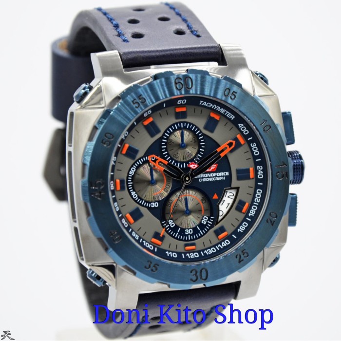 ✅Sale Jam Tangan Pria Original Chronoforce 5221 Silver Blue Diskon