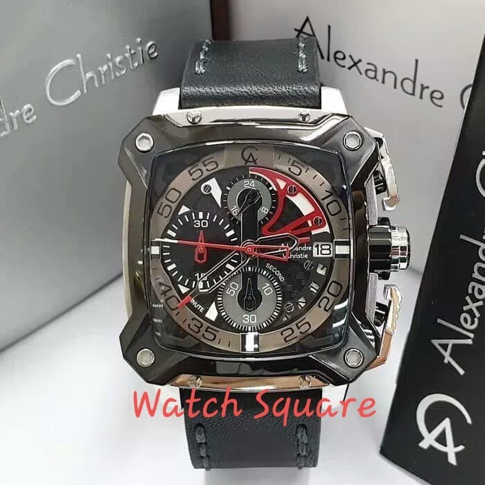 ✅Original Jam Tangan Alexandre Christie Original Ac3038 Black Red 100 Ori Terbatas
