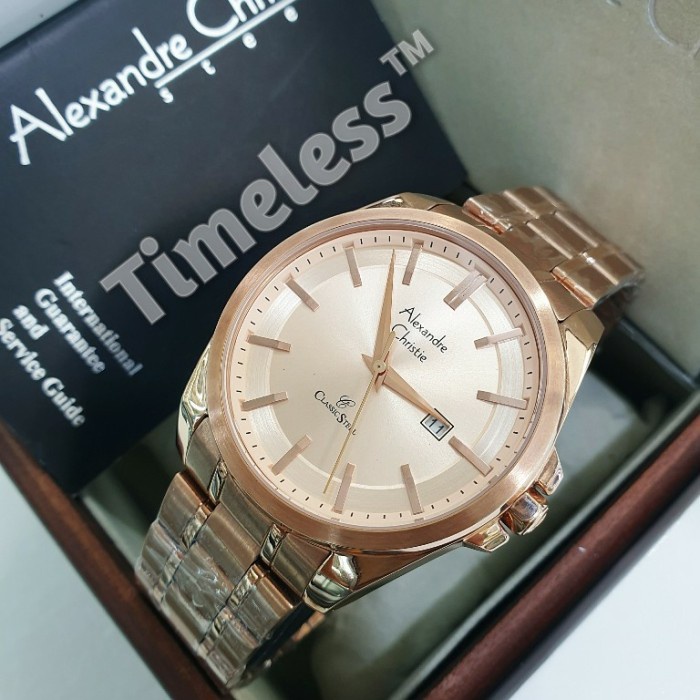 ✅Sale Jam Tangan Pria Alexandre Christie Ac 8404 Md Rosegold Bisa Sameday