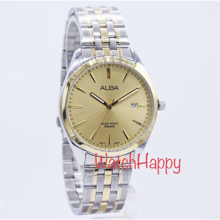 ✅Ori Alba As9Q98X1 Gold Dial Men Quartz As9Q98 Stainless Steel 100Original Terbatas
