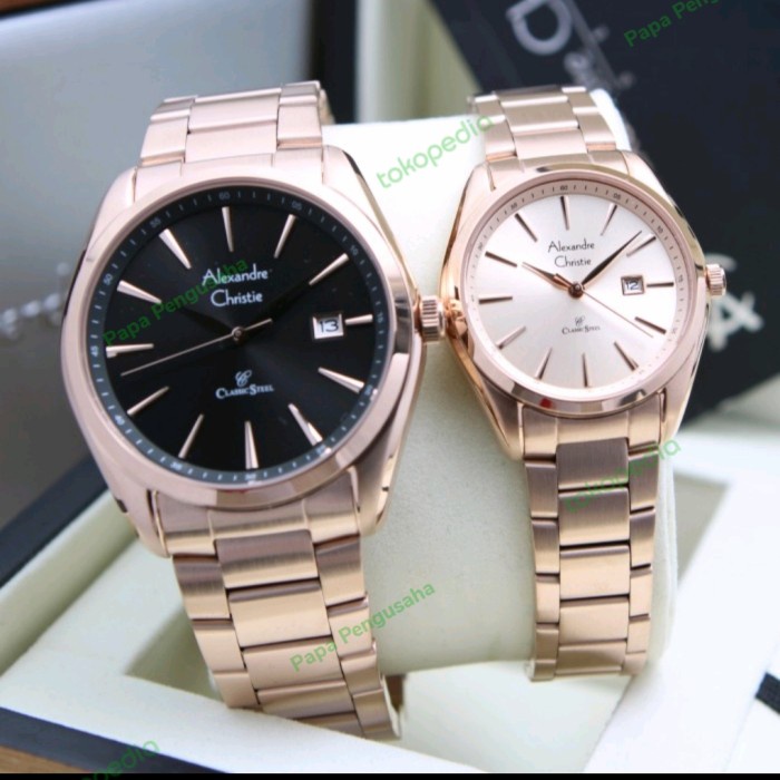 ✅New Alexander Cristie Couple Ac8658 / Ac 8658 Rosegold Original Garansi Terbaru