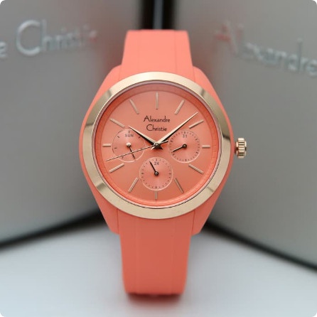 ✅Baru Jam Tangan Wanita Alexandre Christie Ac 2833 Original - Orange Limited