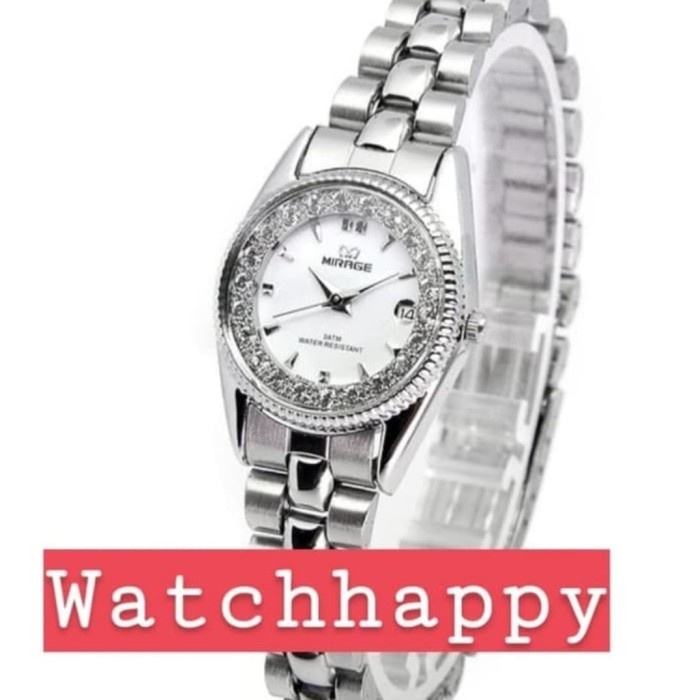✅Ori Jam Tangan Wanita Mirage Original Permata Silver Garansi Berkualitas