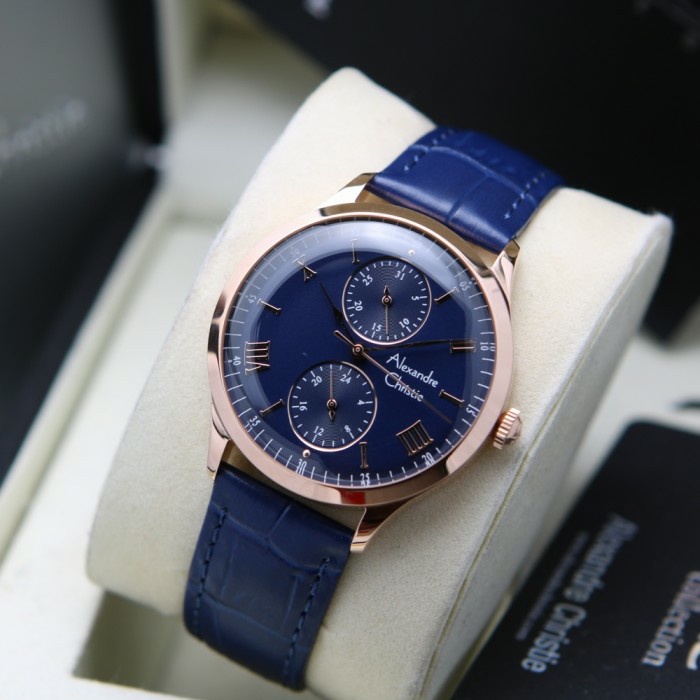 ✅New Ori Alexandre Christie Ac 2943 / Ac 2943Bf Rosegold Blue OriginalGaransi Berkualitas