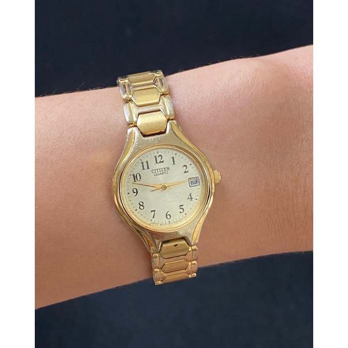 ✅Ori Citizen Quartz Goldtone Watch Diskon