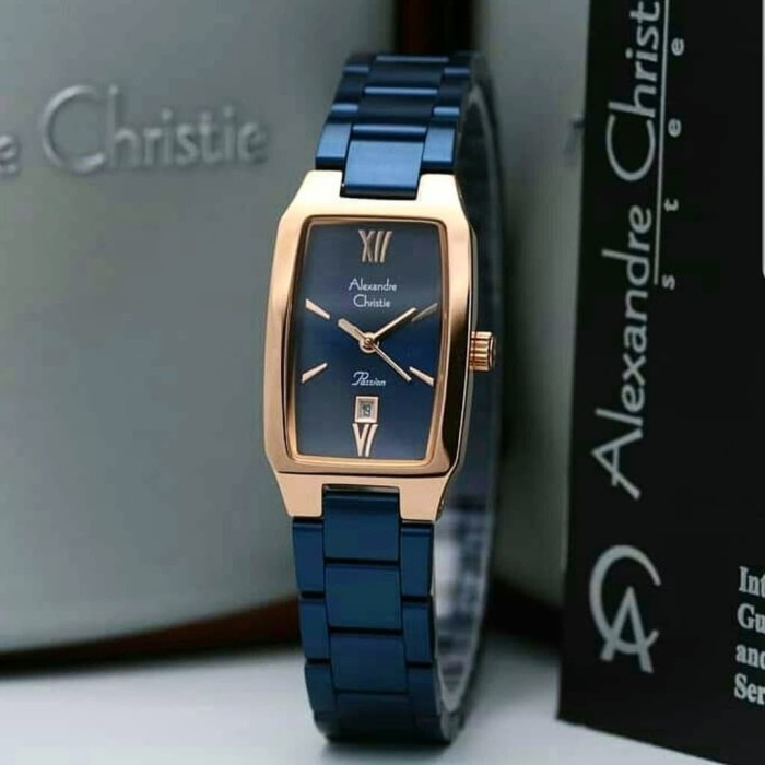 ✅Baru Alexandre Christie Ac2455 Ac 2455 Blue Rosegold Jam Tangan Wanita Diskon