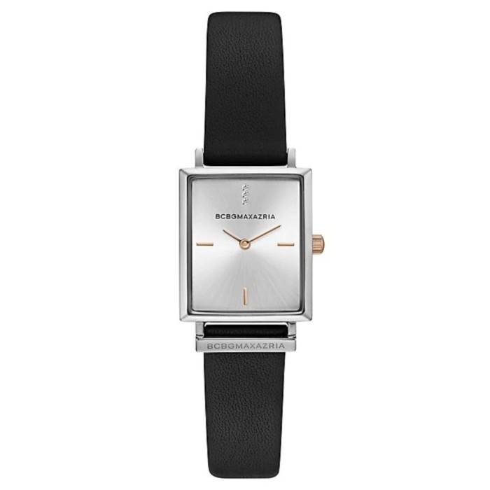 ✅New Bcbgmaxazria Bg50820001 White Dial Black Leather Ladies Watch Bisa Gojek