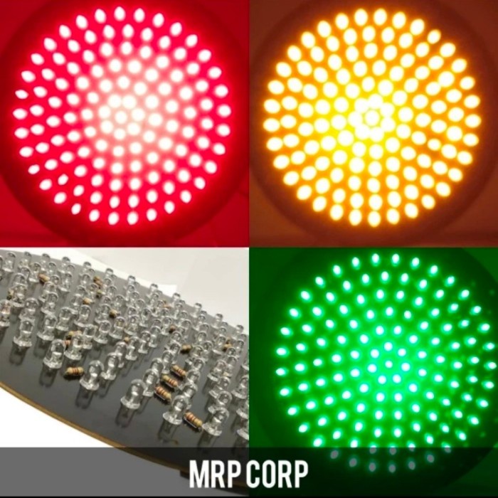 lampu traffic led pcb 20cm 24v dc