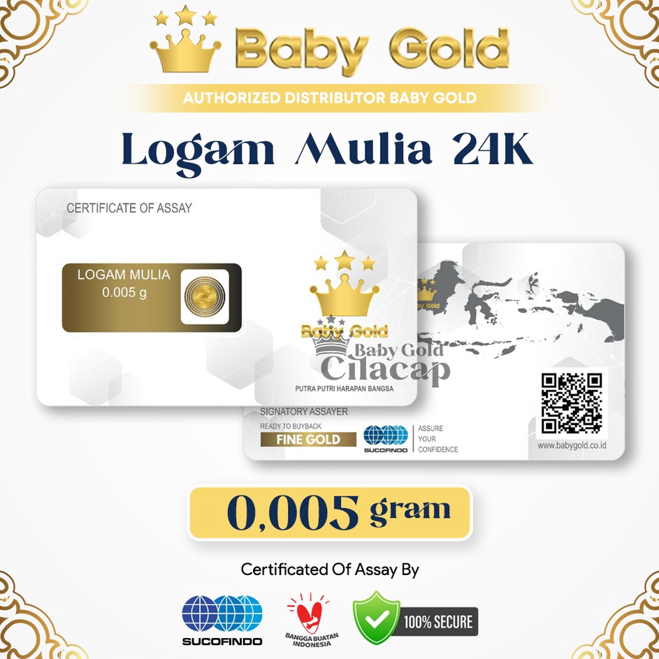 only4u✱♥ Baby Gold logam Mulia 0,005 Gram Minigram Emas Mini Murni 24 Karat Mod3l Baru