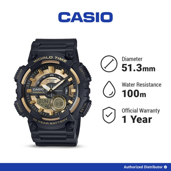 [READY INSTANT] Casio Jam Tangan General AEQ-110BW-9AVDF Original Analog Digital
