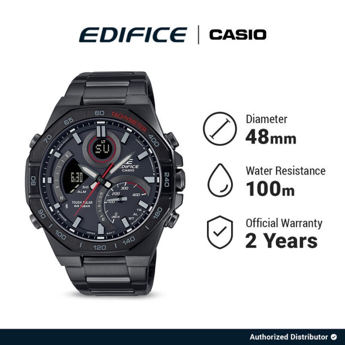 Casio Jam Tangan Pria Edifice Original ECB-950DC-1ADF Analog Digital