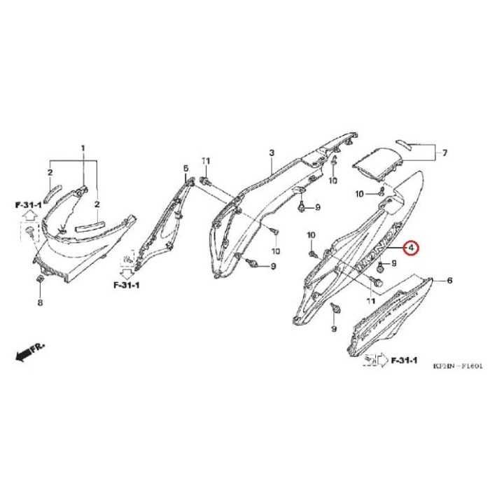 Cover Body Kiri Biru 64420KTM850FMT ORIGINAL