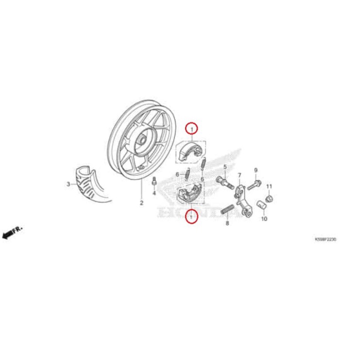 Kampas Rem Tromol Brake Shoe KZL 43130KZL930 ORIGINAL