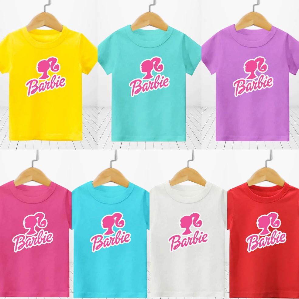 KFRX3355  kaos anak perempuan / baju anak perempuan gambar barbie umur 1-10 tahun