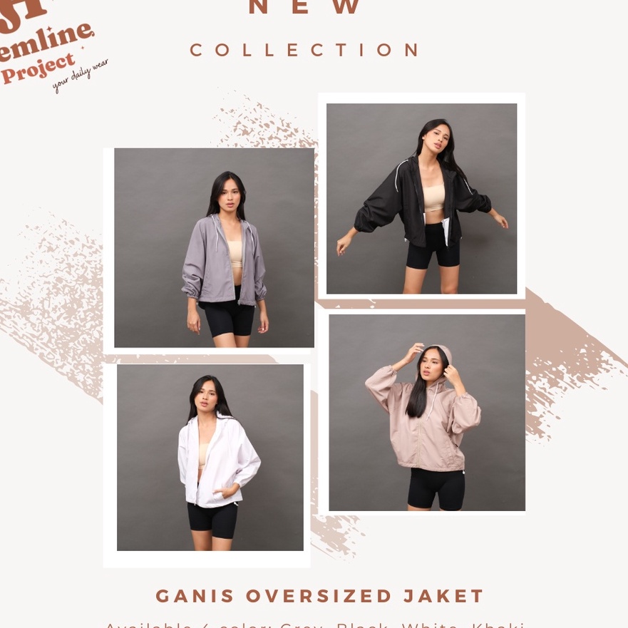 [C9-7➸] Ganis Oversized Jaket Parasut Hoodie by Hemline Project..