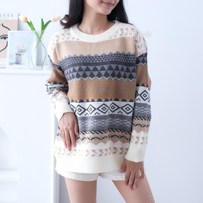Elycloth Jasmine Sweater Sweater Wanita Korea Premium Knit Import