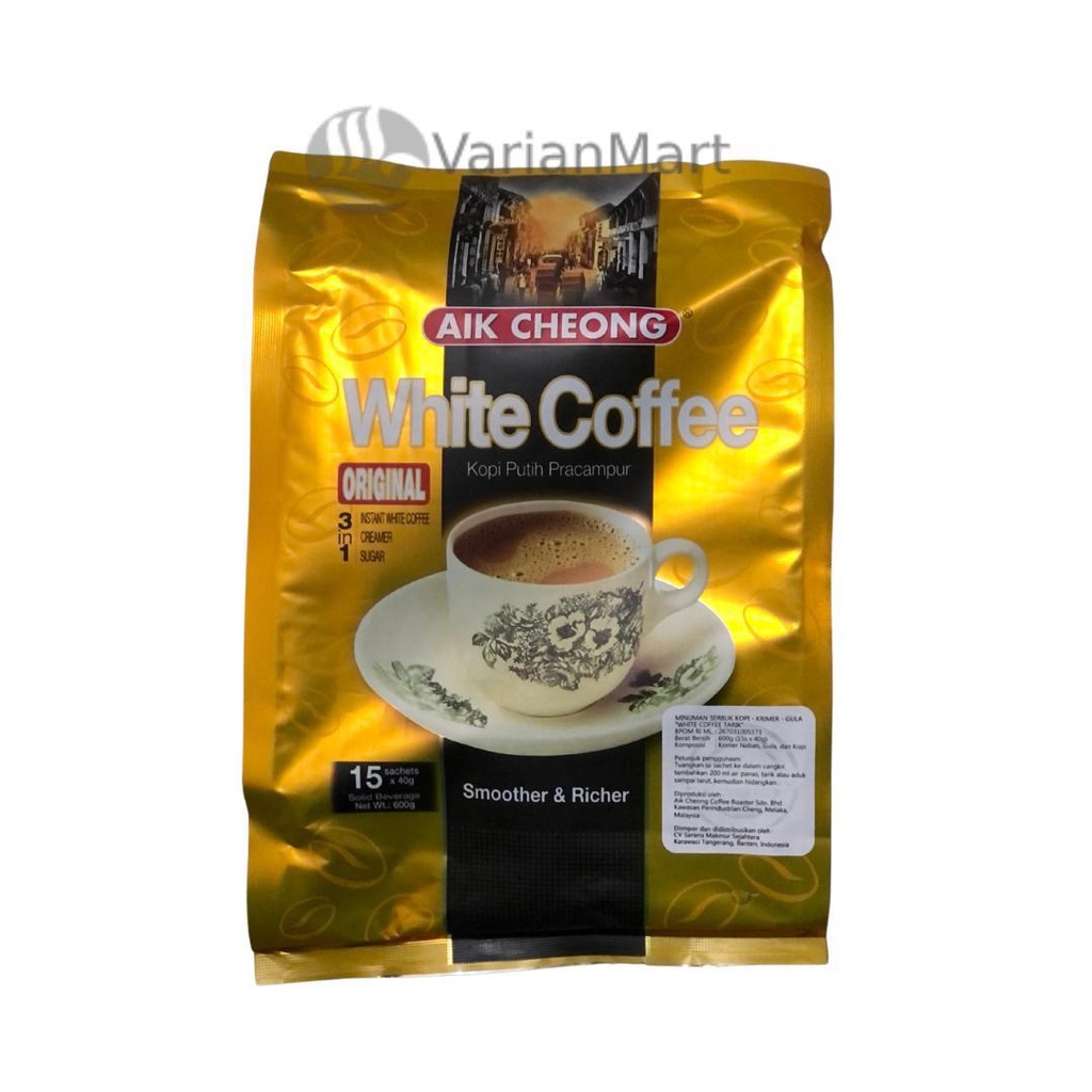 

Aik Cheong White Coffee 600 Gr [ 15 Sachet X 40 Gr ]