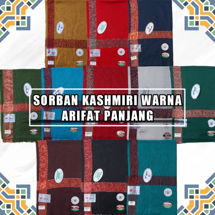 Sorban Sorban Kashmiri Warna Arifat Panjang / Sorban Warna (Color Shawl)(U3R2) Sorban Palestina Segi