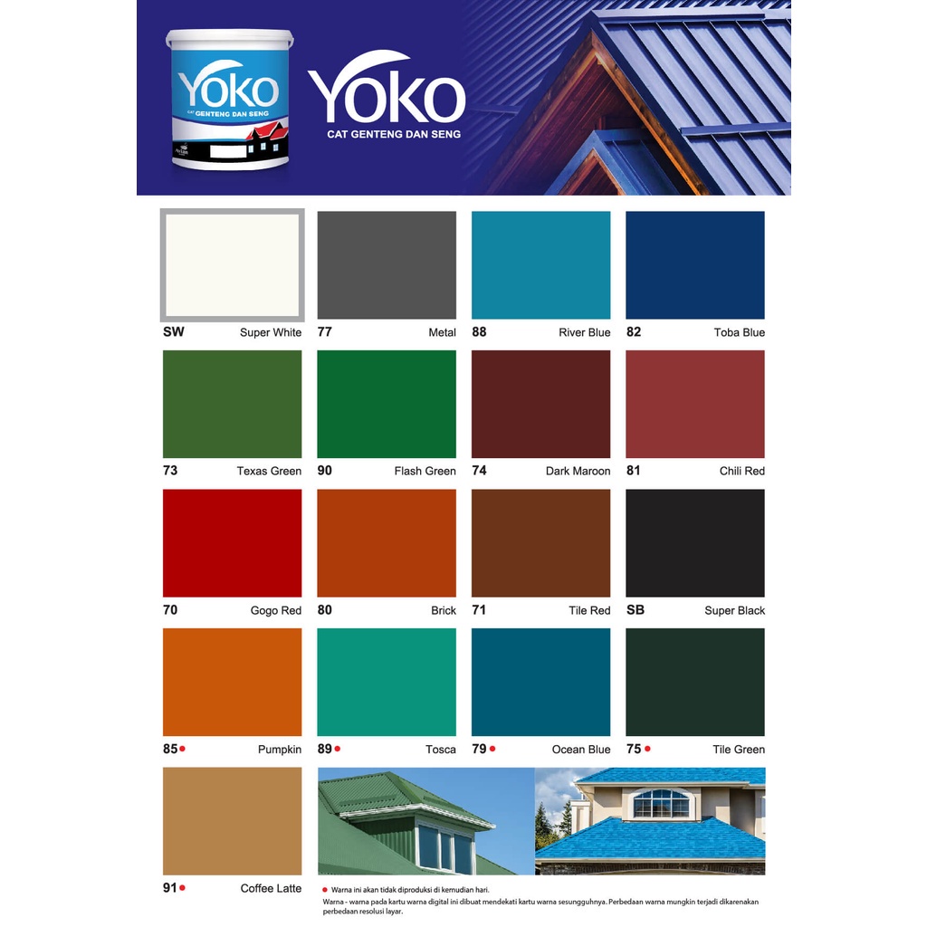 Yoko Cat Genteng Dan Seng 4Kg/Yoko Roof Paint/Cat Genteng/Cat Seng/Cat Asbes