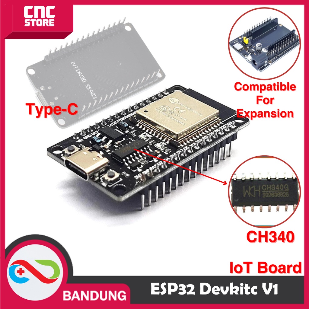 ESP32 ESP-32 DOIT WIFI BLUETOOTH IOT ESP32S DEVELOPMENT BOARD CH340 TYPE-C