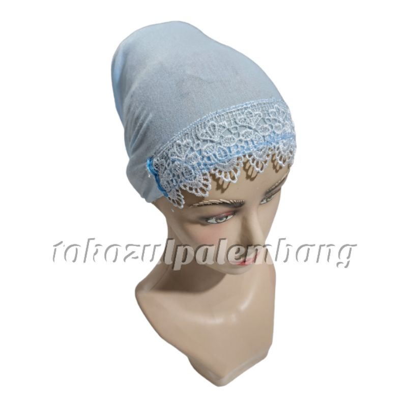 Ciput Inner Kaos Renda Ikat Jadul | Dalaman Jilbab Nenek Persegi Panjang