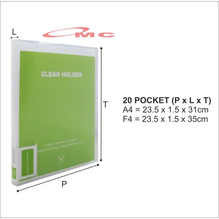 

EAGLE Clear Holder Document Keeper Display Book A4 /F4 20 Pocket Green best deal