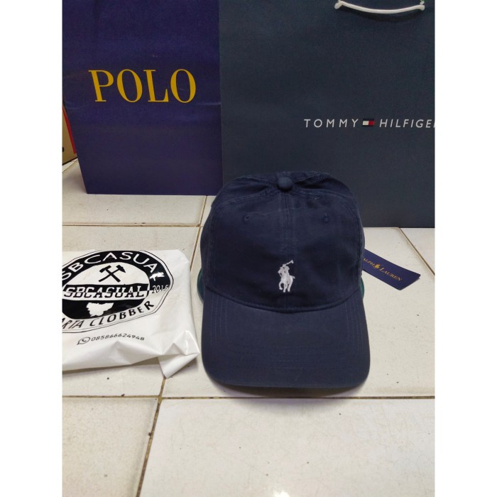 TOPI POLO RALPH LAUREN LITTLE PONI WHITE CAP NAVY VINTAGE ORIGINAL