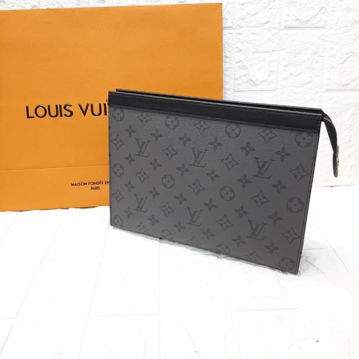 ✨Sale Clutch Bag Tas Tangan Pria Lv001 Mono Eclipse Super Miror Vip Berkualitas