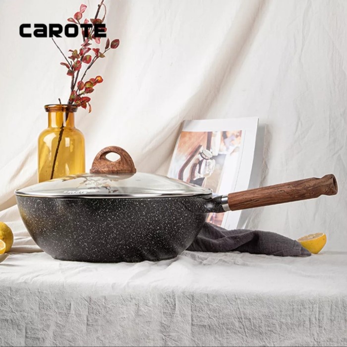 ✨Baru Carote Cosy Wok Pan With Lid 30 Cm Black Terbaru