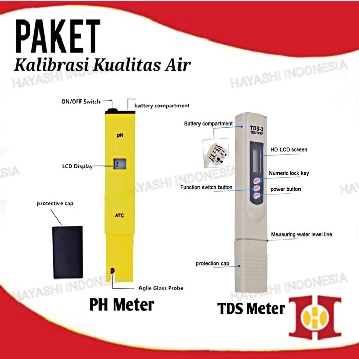 PAKET Alat Ukur PH Meter dan TDS Tester Hidroponik Kualitas Air terbaik