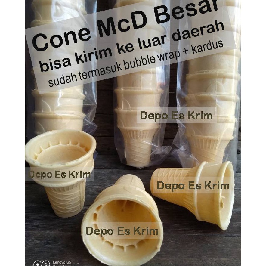 

RRLK6607 Cone McD Besar 10 pcs + Bubble Wrap No COD (Contong Ice Cream Corong Opak Kerupuk Cuncum Es Krim)