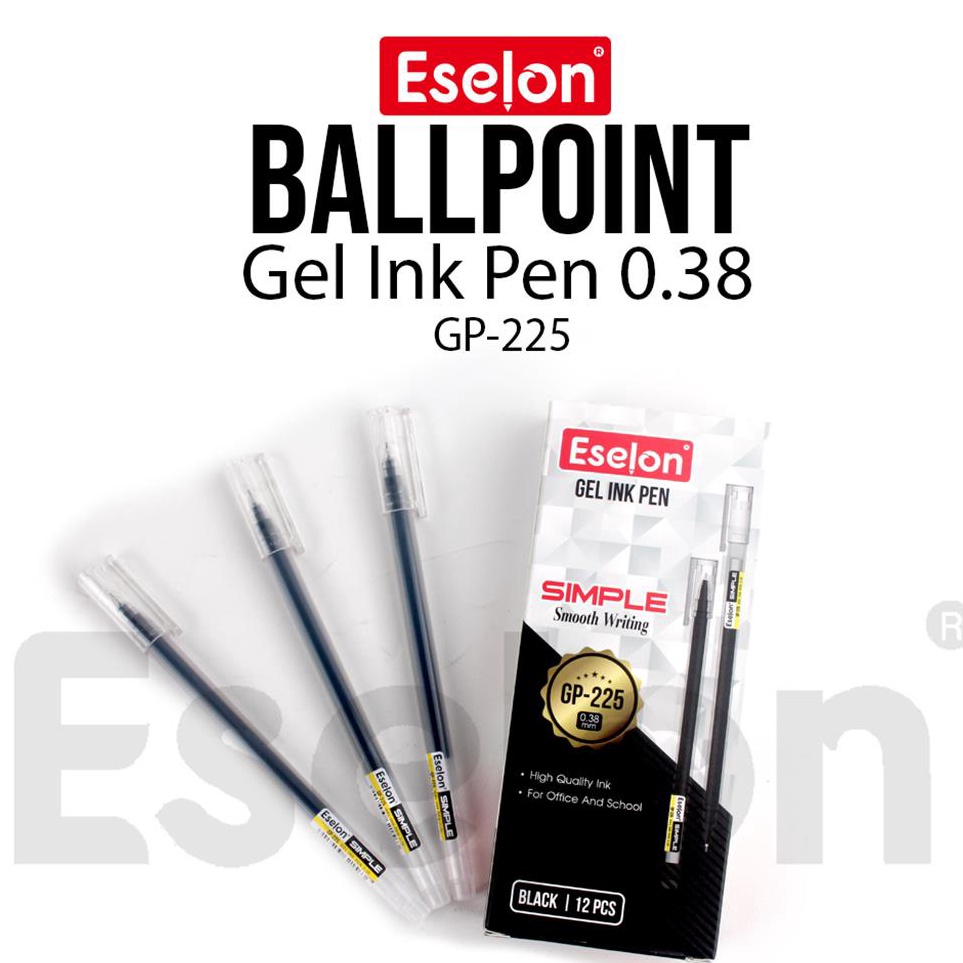 

QPKY7990 12pcs Pulpen Gel Simple Eselon GP225 / 1pack Pulpen Gel Office