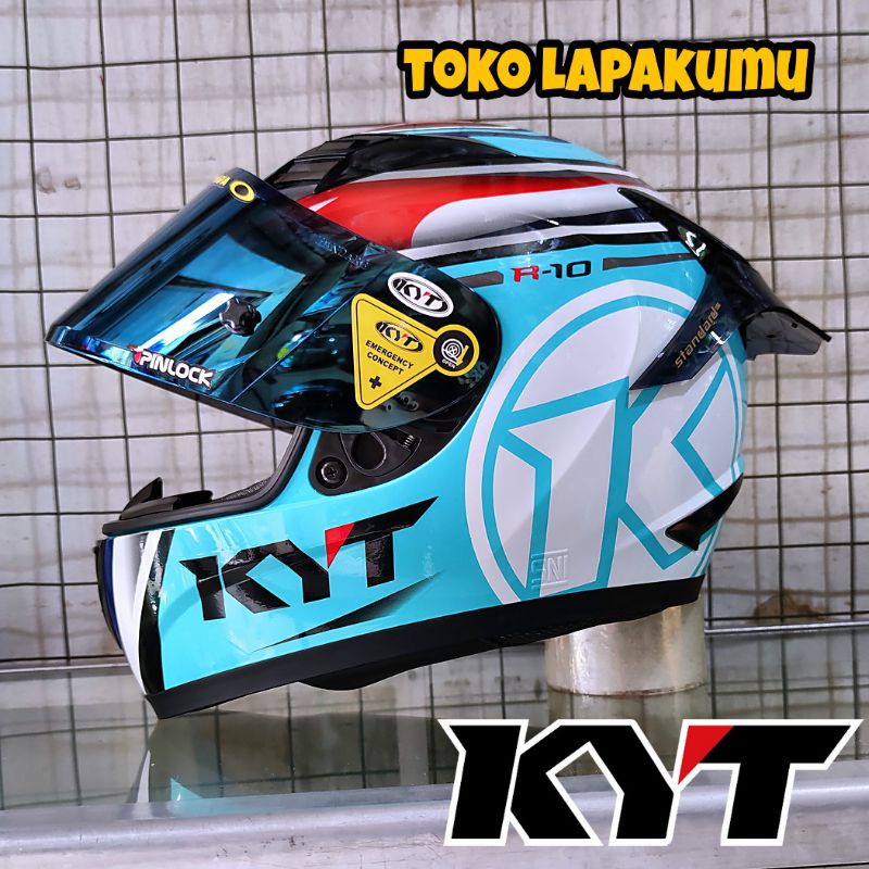 Helm Kyt R10 Aquamarine Racing Consept / R10 Paket Ganteng