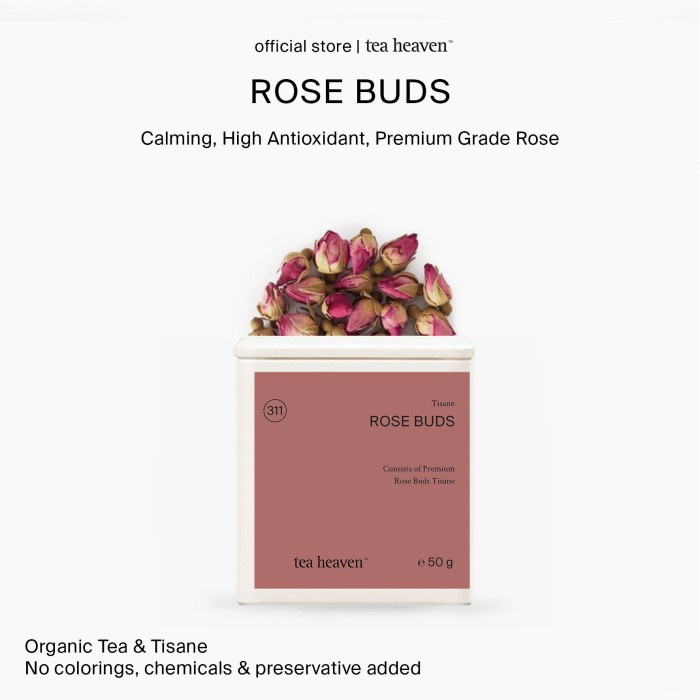 

Pure Rose Buds Tea Heaven Teh Mawar Murni Organik Premium