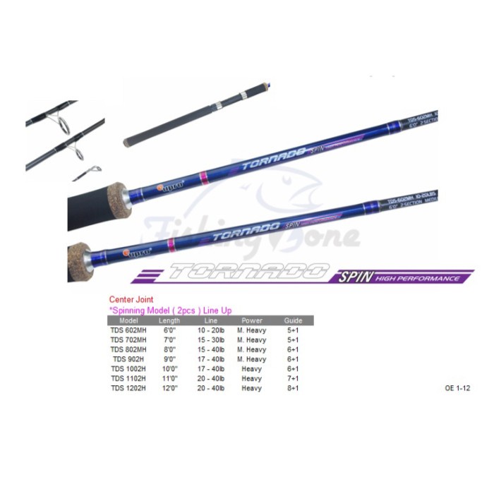 ✨Ori Eupro Tornado Spin Spinning Rod Tds902H - 17-40Lb 2.7M Bisa Sameday