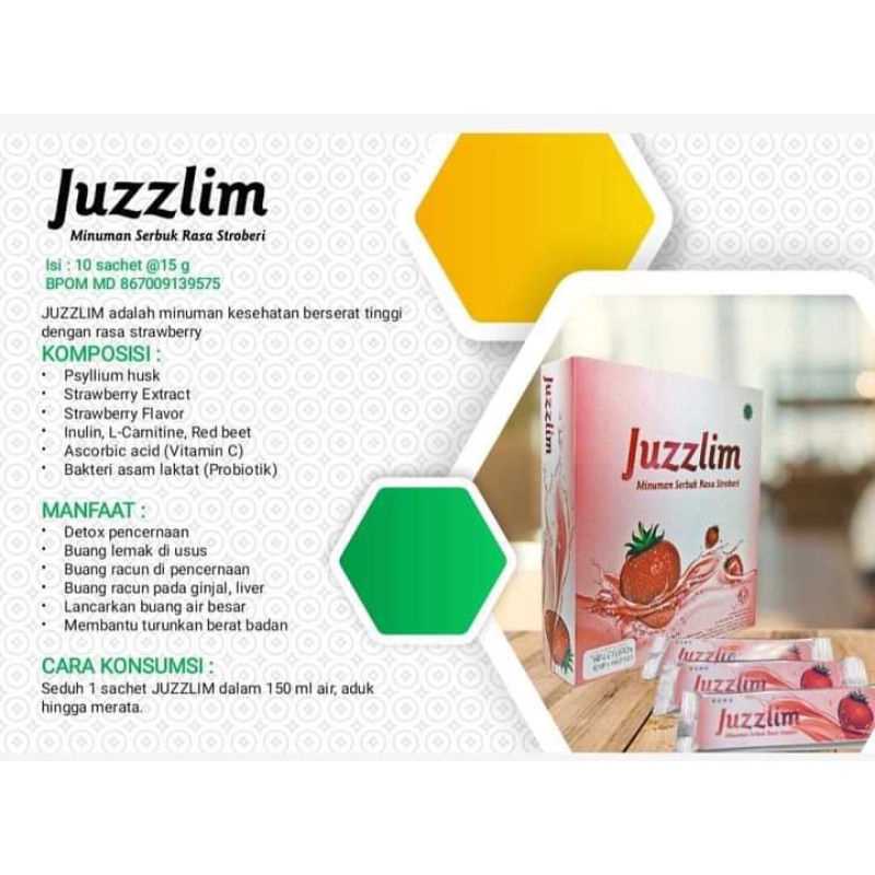 

JUZZLIM MINUMAN SERBUK RASA STROBERI 1BOX ISI 10 SACHET