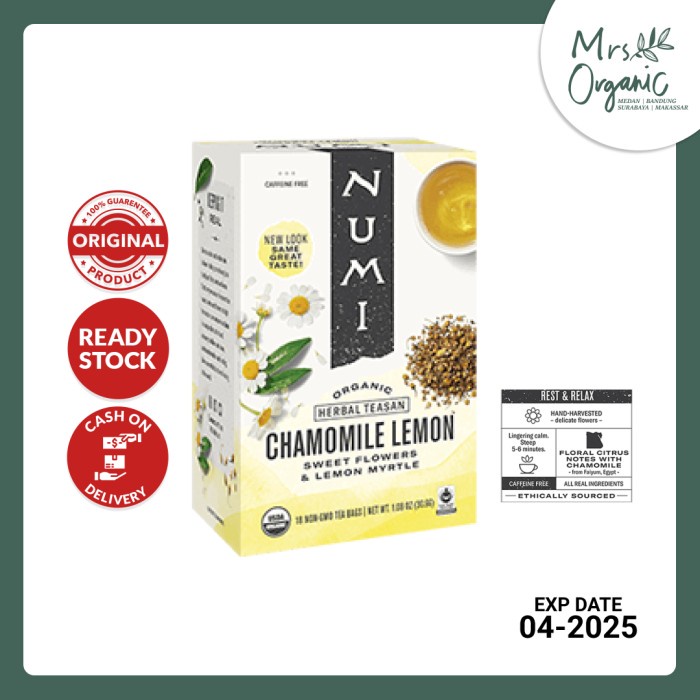 

NUMI - Organic Chamomile Lemon Tea - 30.6g